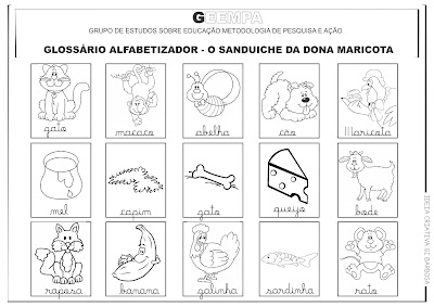 Atividades Alfabetização O Sanduiche da Dona Maricota GEEMPA 