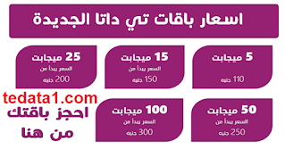 الإشتراك في عروض باقات الانترنت 15 ميجا من تي داتا " WE " مصر
