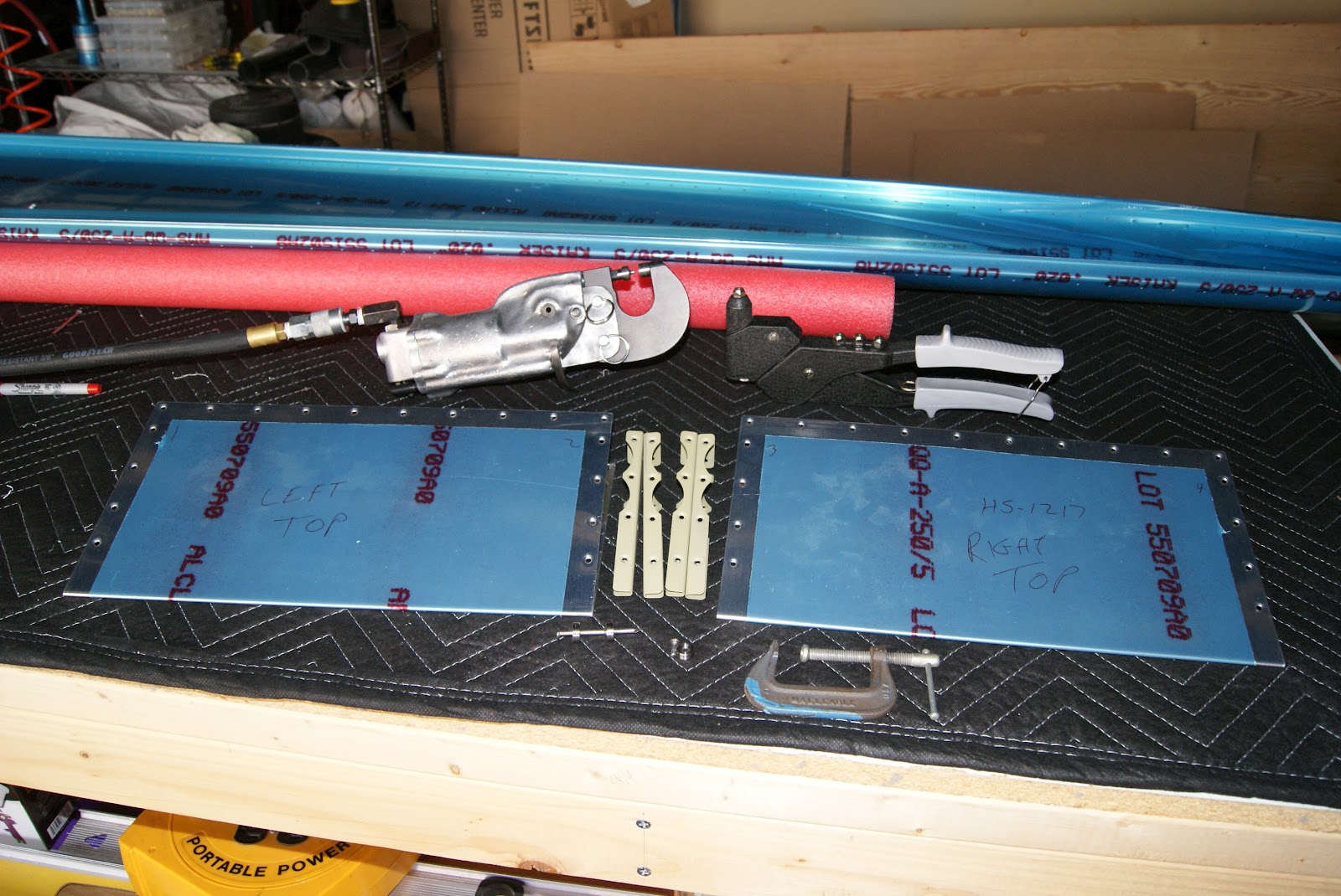DOG Aviation John's RV-12 Blog: Dimpling Stabilator’s Aft Skin & Ribs