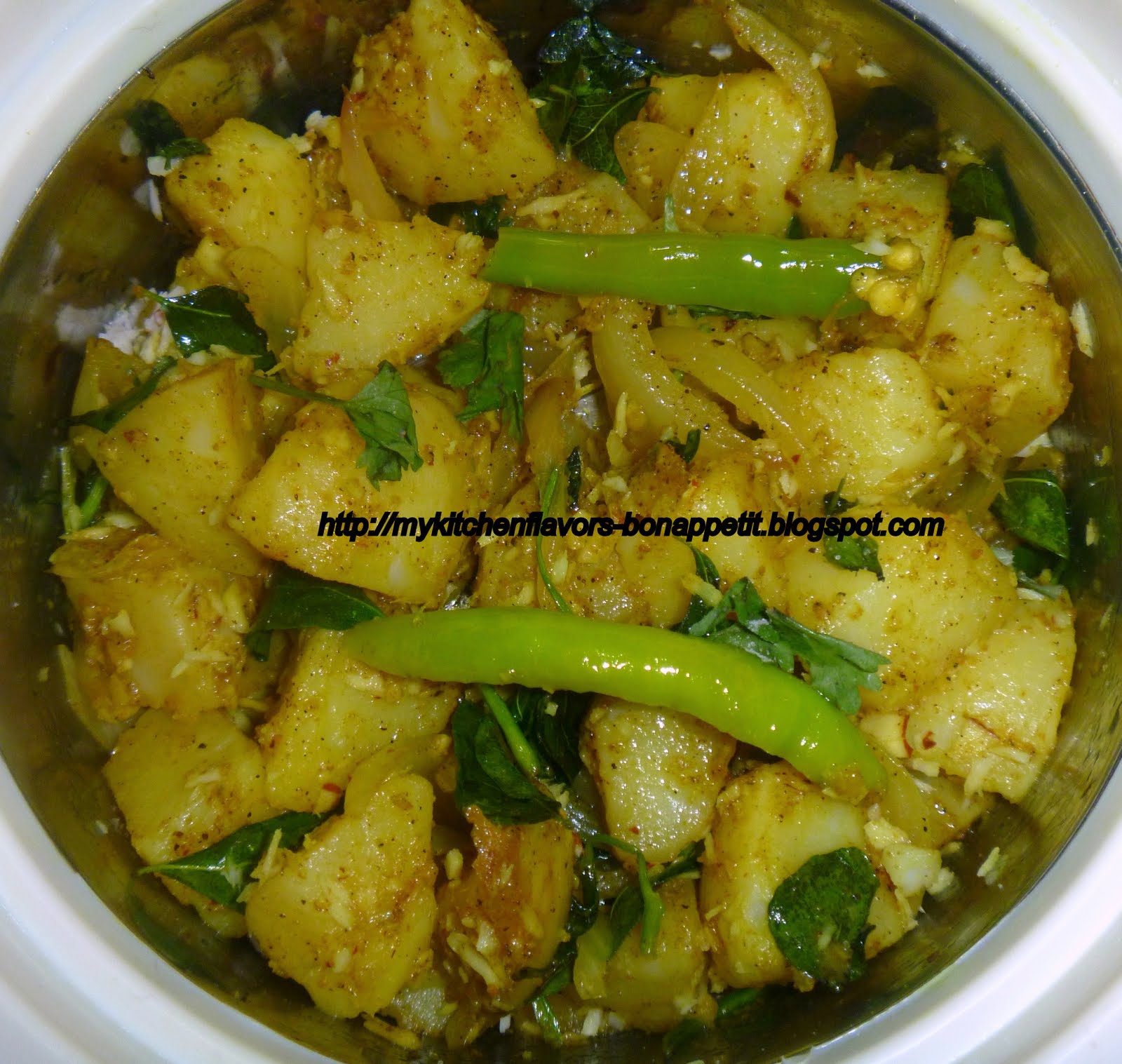 My Kitchen Flavors Bon Appetit! Potato Pepper Stirfry (a Microwave