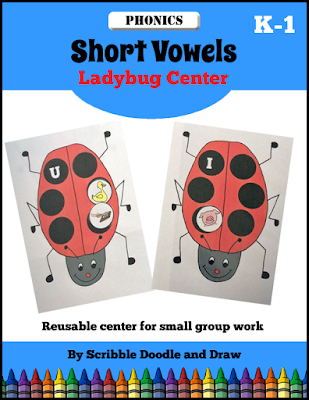 Interactive short vowel center activity for kindergarten