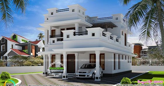 Pure white Beautifull House  Kerala home design and floor 