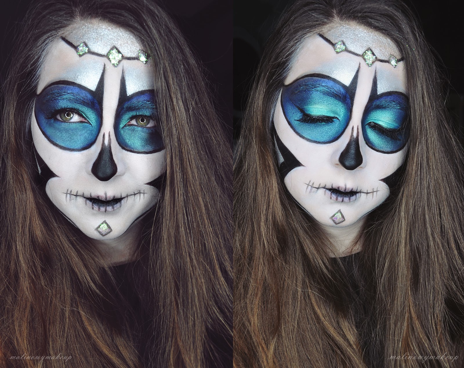 sugar skull halloween makeup makijaż charakteryzacja sugar skull halloween makeup makijaż charakteryzacja