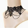 Image: TOOGOO(R) Woolen Handmade Craft Retro Vintage Noble Elegant Vampire Accessories Wedding Decorations Holiday Classic Royal Court Palace Romantic Gothic Style Punk Rock Women Lady Girls Lace Necklace Choker With Design Halloween Decorations Present For Costume Ball Ball Masquerade