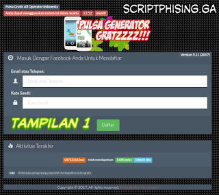Tampilan 1 Demo Script Phising fb Tampilan Pulsa Gratis Tampilan 1 Demo Script Phising fb Tampilan Pulsa Gratis