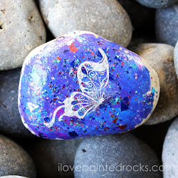 butterfly rock painted painting glitter rocks tutorial stone creative butterflies ilovepaintedrocks easy galaxy pretty together effect features favorite paintedrocks metallic