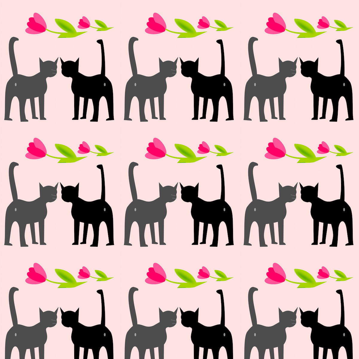 Free digital cat valentine scrapbooking paper ausdruckbares