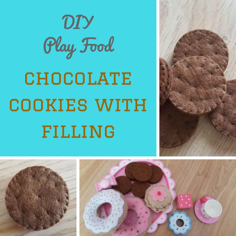 DIY Play Food felt chocolate cookies with filling Keeping it Real
