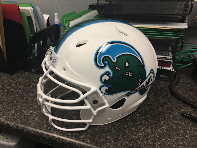 Tulane Angry Wave helmet