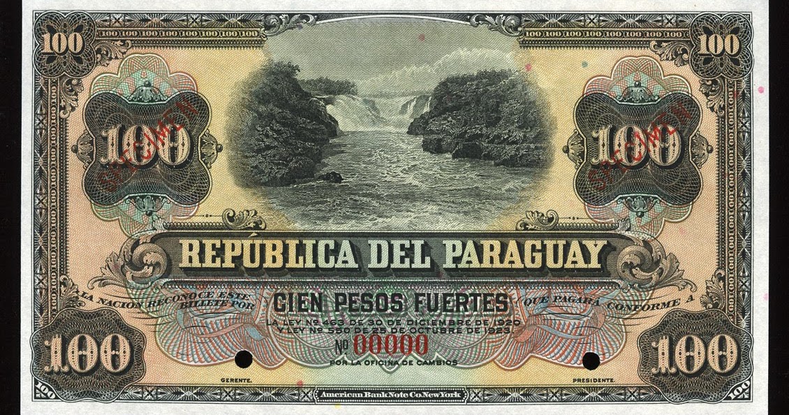 Paraguay 100 Pesos Fuertes banknote 1923|World Banknotes & Coins ...