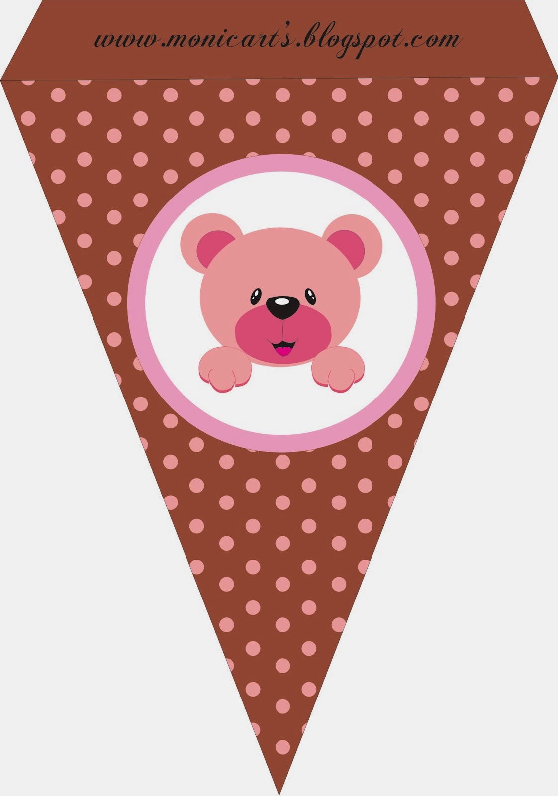 Pink Bear, Free Printable Banner.