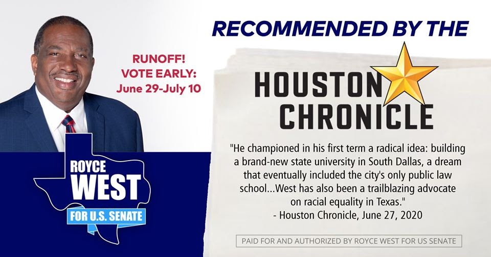 Efamily News ALL Houston Chronicle Endorsements Tx. Sen. Royce West