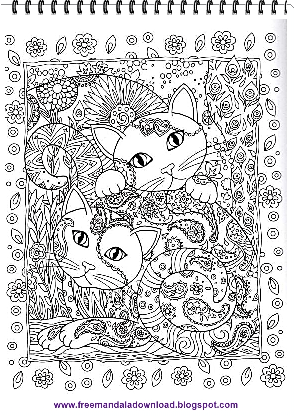 große malbeispielekatze mandala zeichnung  free mandala