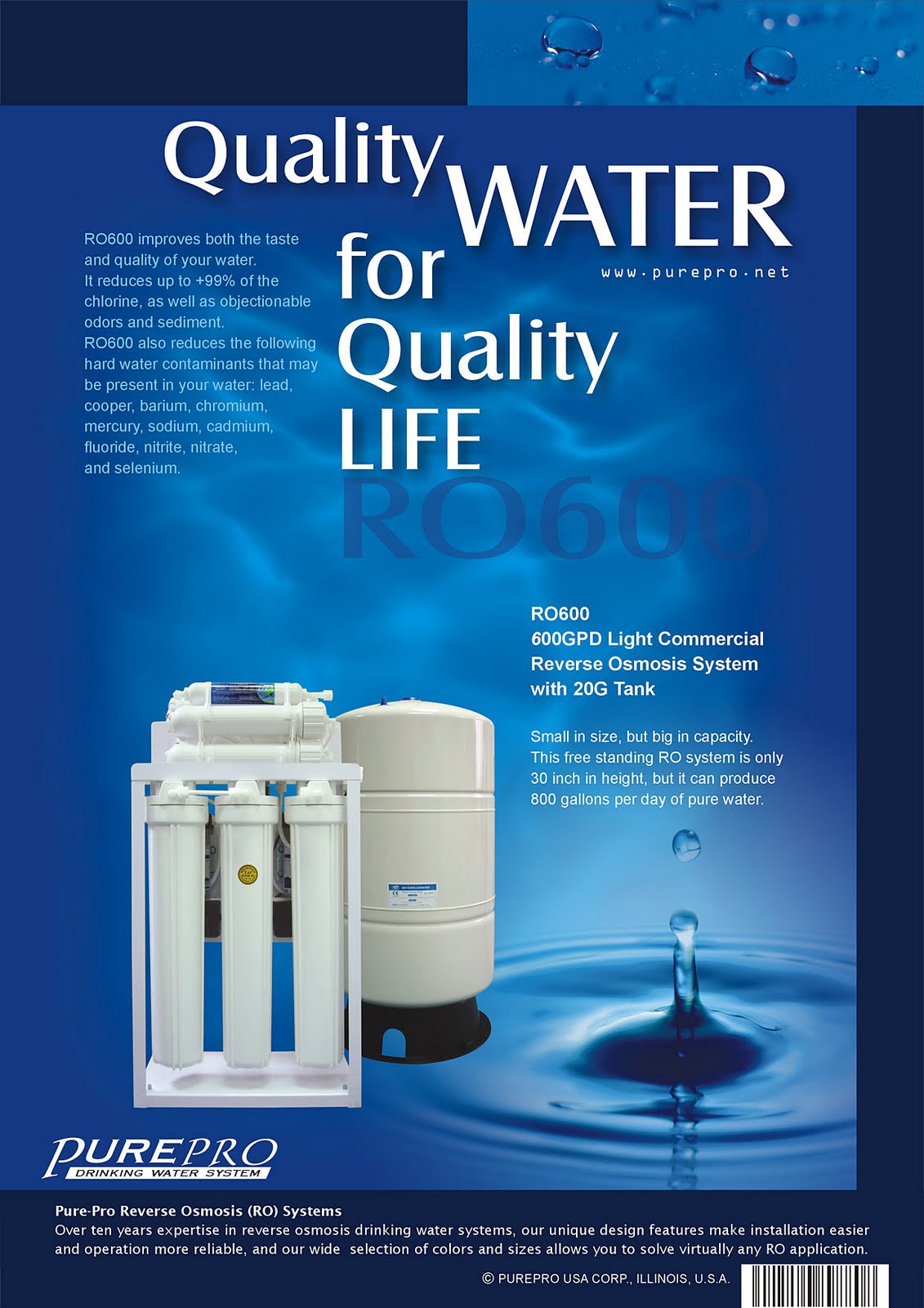 PurePro® RO600 Light Commercial Reverse Osmosis Water System