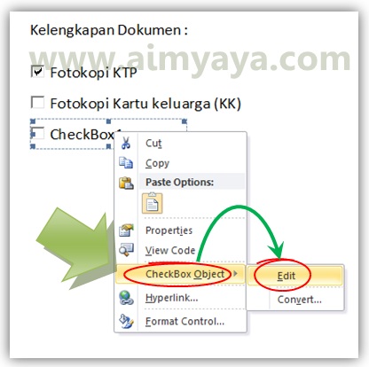 Cara Menambahkan Checkbox di Ms Word 2010 | cara aimyaya ...