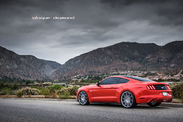 2015 Ford Mustang GT With 22 BD-2’s in Silver Polished Face - Blaque Diamond Wheels