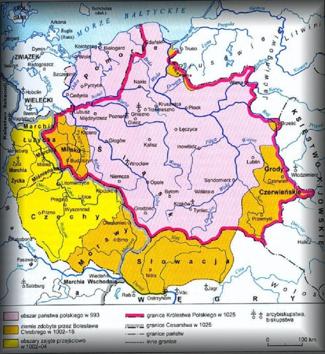 Pokoloruj Obszar Państwa Odziedziczonego Przez Bolesława Chrobrego Historia i społeczeństwo - Czasy wojny i dyplomacji. Polska Bolesława