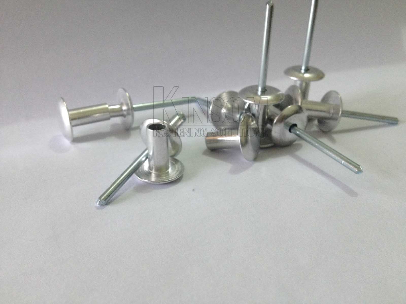 2 Piece femalemale mate tubular rivets assembly