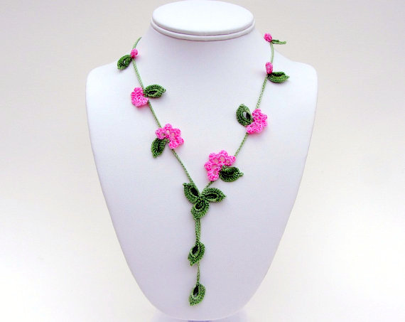 Flower Lariat Necklace Crochet pattern