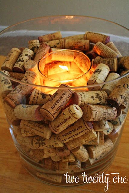 wine cork candle holder