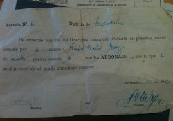 Este es un certificado de mi papá: dice que " Aprobó" 4to Grado en el año 1942!