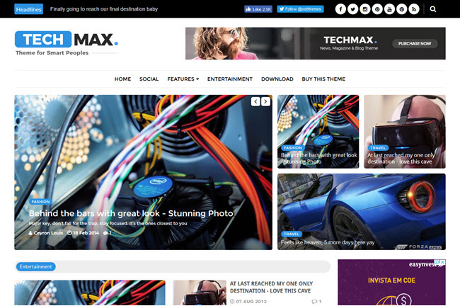 Techmax - Responsive Magazine Blogger Template