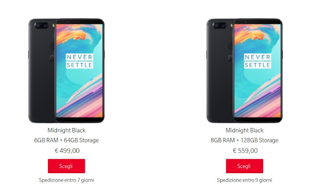 OnePlus 5T disponibile da oggi sul mercato italiano ma per la spedizione c’è da attendere