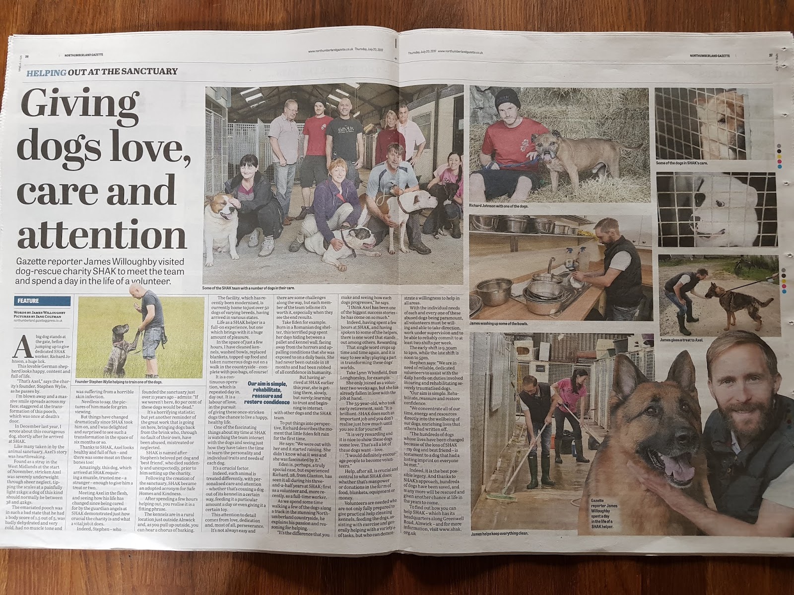 "It's A Dog's Life"..... SHAK (Safe Homes And Kindness) Northumberland Gazette. A Day In The