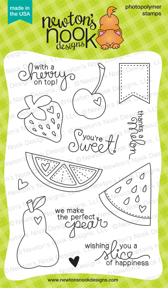 Sweet Summer 4x6 Fruit Stamp set | Newton's Nook Designs