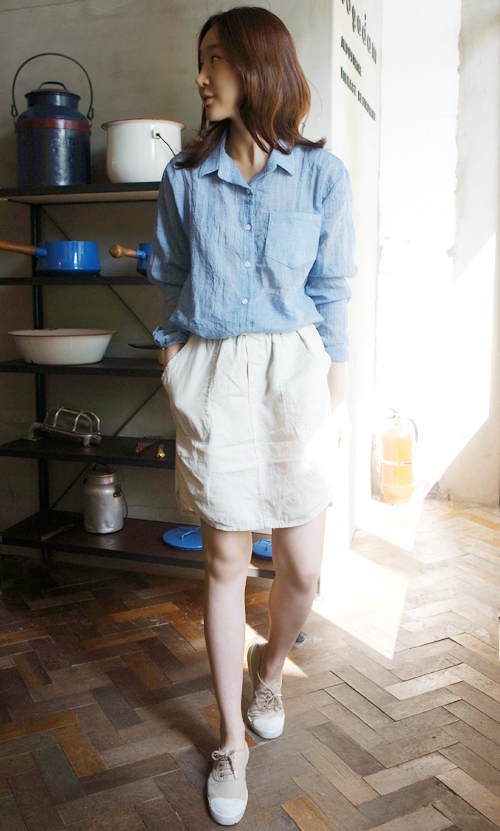 [Holicholic] Cotton Gauze SeeThrough Shirt KSTYLICK Latest Korean