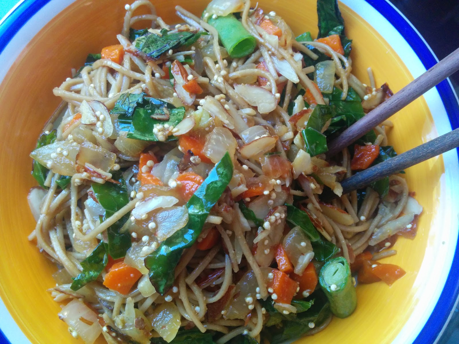WholeFoodVegan Soba Noodles with Garden Veggies, Sprouted Quinoa and
