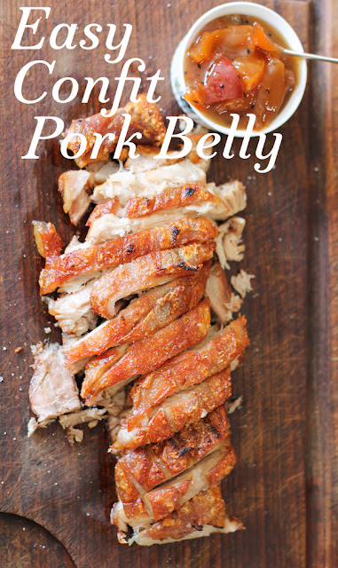 Food Lust People Love: Using a slow cooker makes it simple to cook pork belly that is succulent and tender. Finishing the slow cooker confit pork belly off in the oven ensures that crunchy crackling we all fight over. Serve with a sweet and spicy chutney.