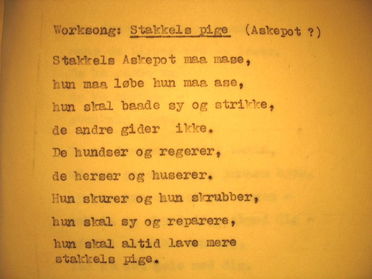 melodi spiller Brug for MED DANSK TALE: ASKEPOT (1950): Erik Ballings kladdetekst til "Musenes  arbejdssang"