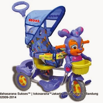 Sepeda Roda Tiga Royal RY9882CJ Baby Roi dengan Mainan Interaktif, New Canopy Bulat dan Jok Kain