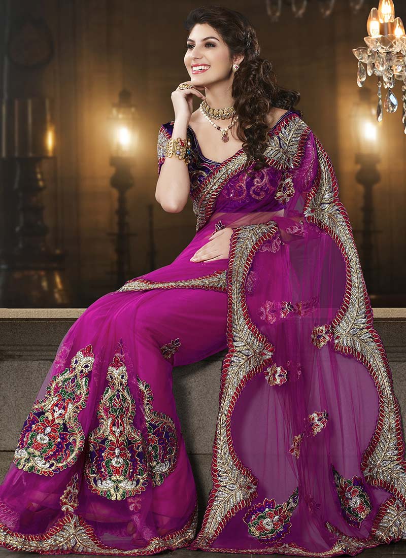 Pink and Purple Exclusive Saree Designs - Latest Fashion Today