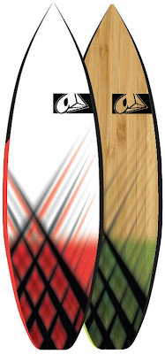 Two Airush boards in red and green