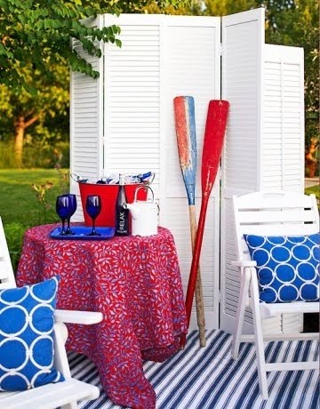 red white and blue summer garden decor