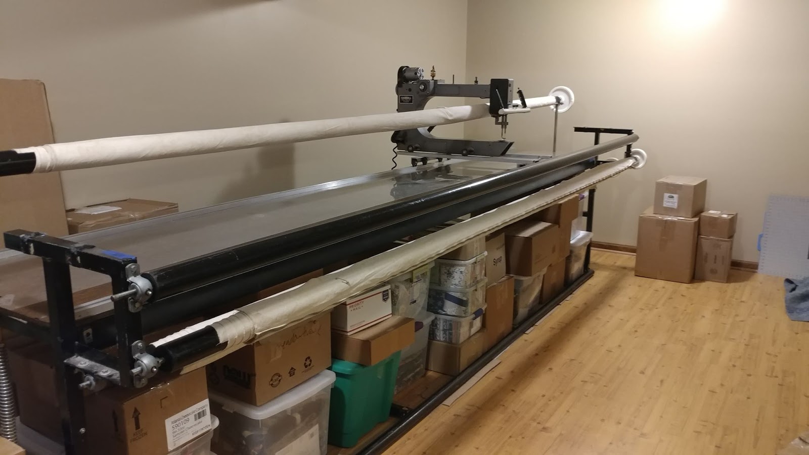 loading gammill quilting machine