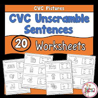  CVC Worksheets to Unscramble 