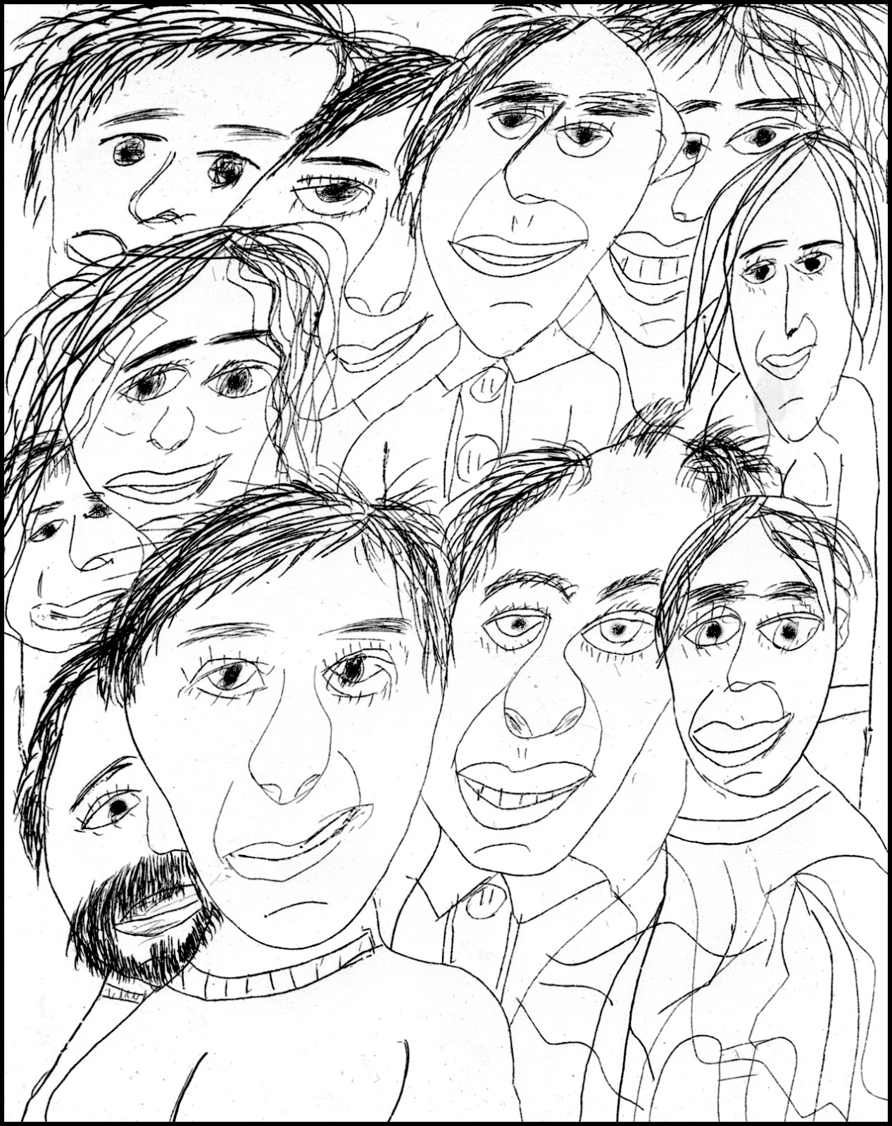 All This Is That Drawings Faces No. 533 scratchboard