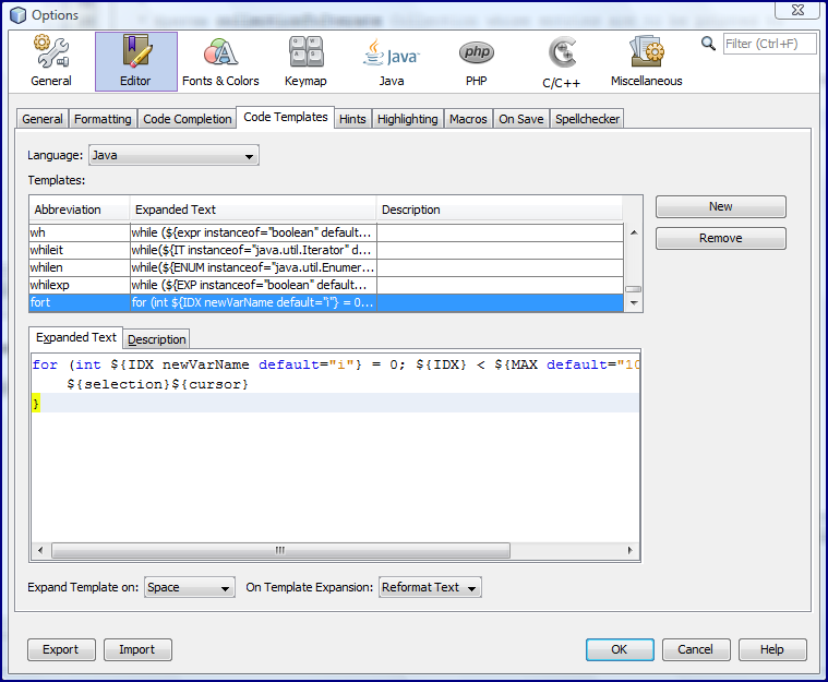 Inspired by Actual Events: Bending NetBeans Code Templates to My Will