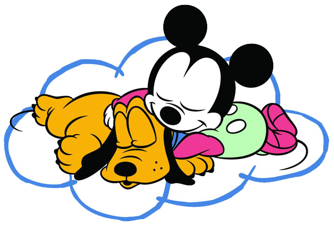 Pluto y mickey durmiendo
