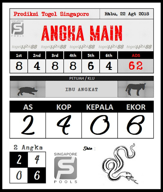 PREDIKSI SINGAPORE POOLS 22 AGUSTUS 2018 Prediksi Togel Hari Ini
