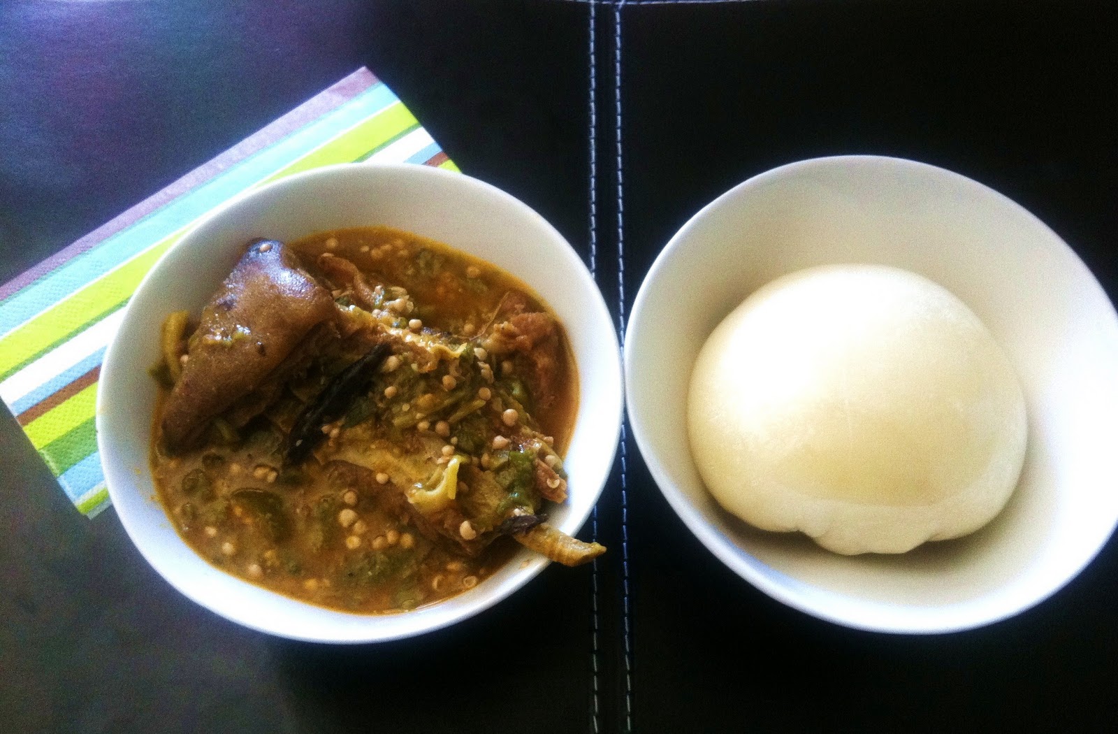 Dans Ma Cuisine recipes Fufu okra(with goat meat and dried cod) RECIPE