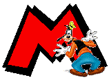 Alfabeto de Mickey y sus amigos con letras rojas M.