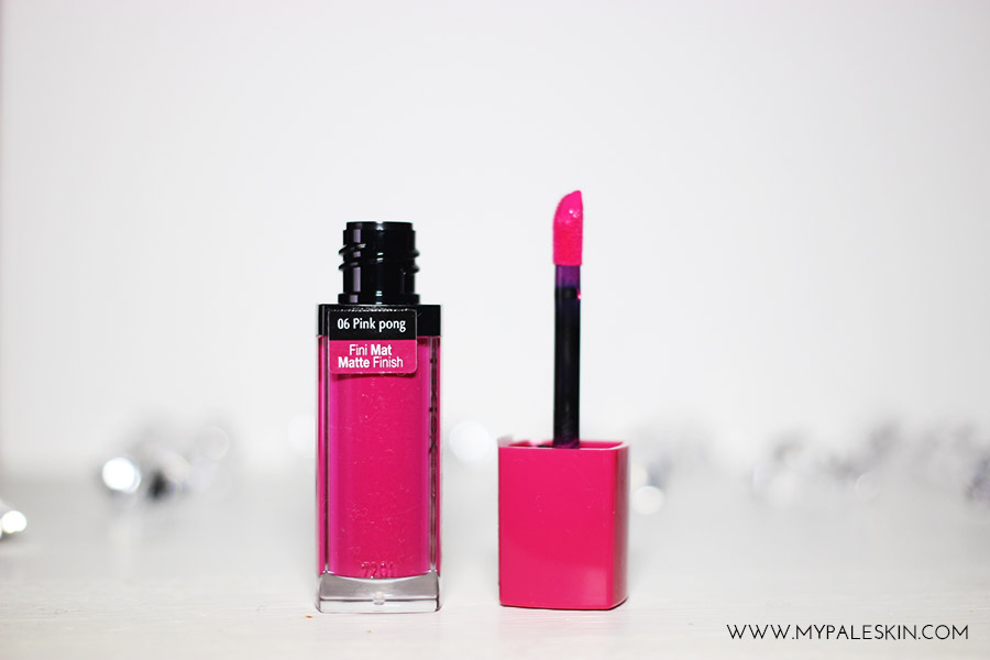 Bourjois Rouge Edition Velvet, Pink Pong, Review, Pink Lipstick, Pale Skin, Swatch, Bourjois, Rouge, My Pale Skin, 06
