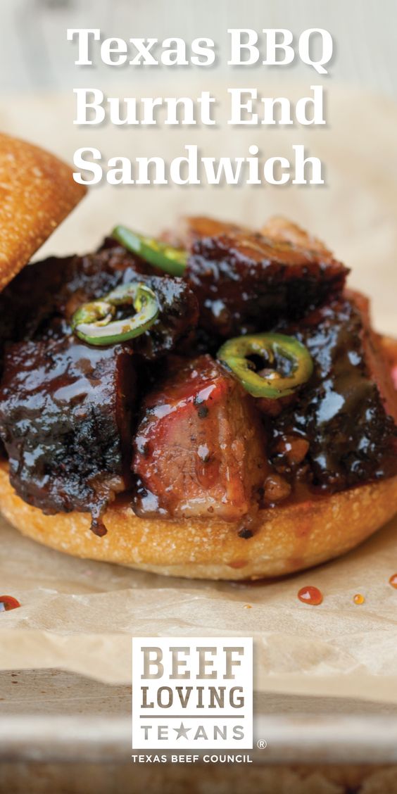 The recipe for the perfect sandwich: melt in your mouth burnt ends on a toasted bun with a sweet honey BBQ sauce.
