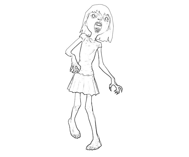 zombie girl coloring pages - photo #11