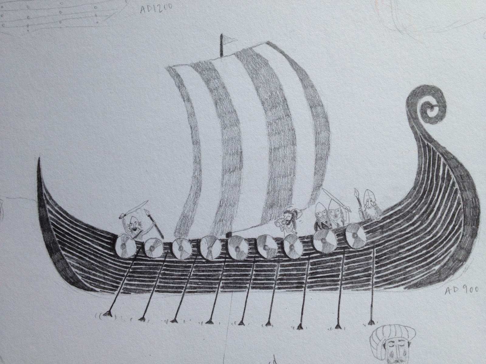 Karen Crosbie Illustration More Sketches This Time Its Vikings Sans Horns