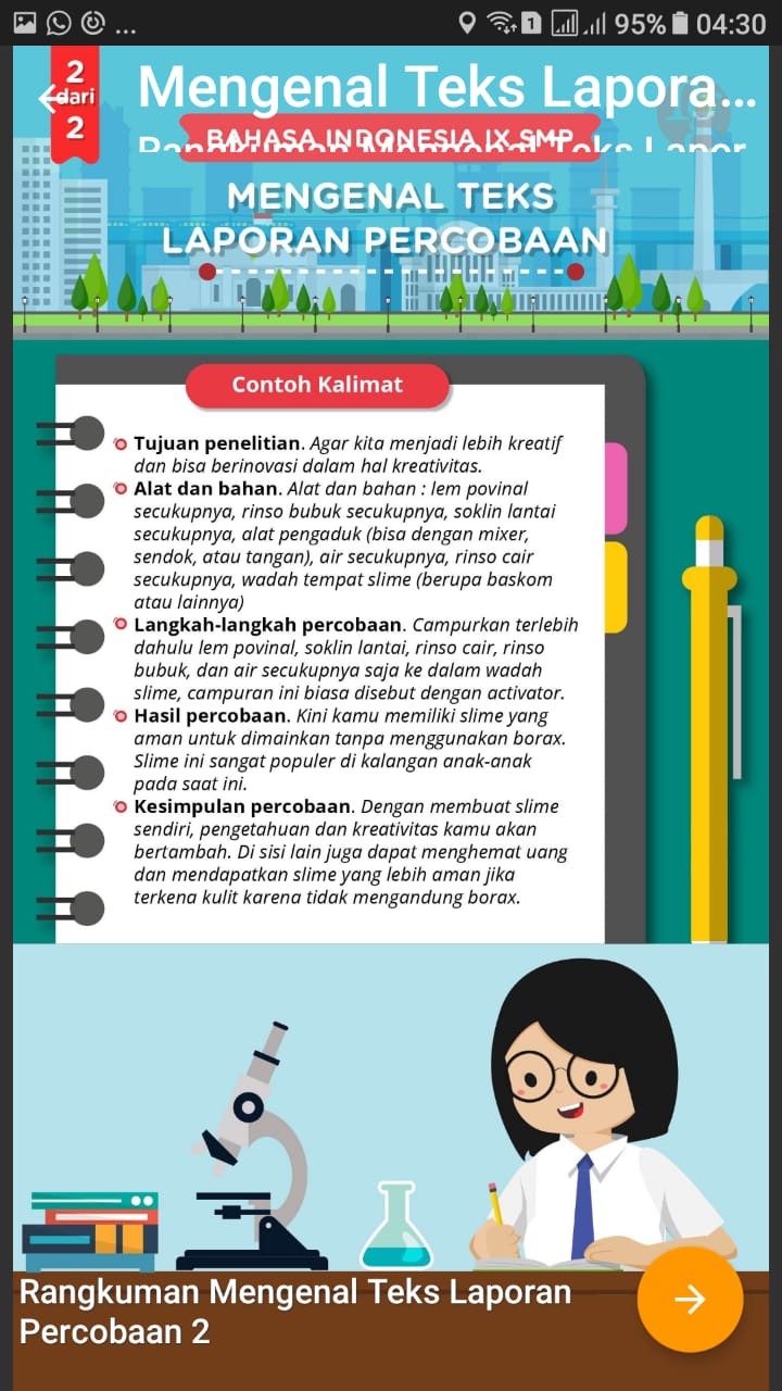 Teks Laporan Percobaan Trial Report Text Bahasa Indonesia Pembelajaran